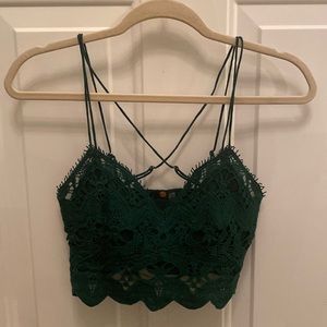 Free People bralette. Green. Size small. New